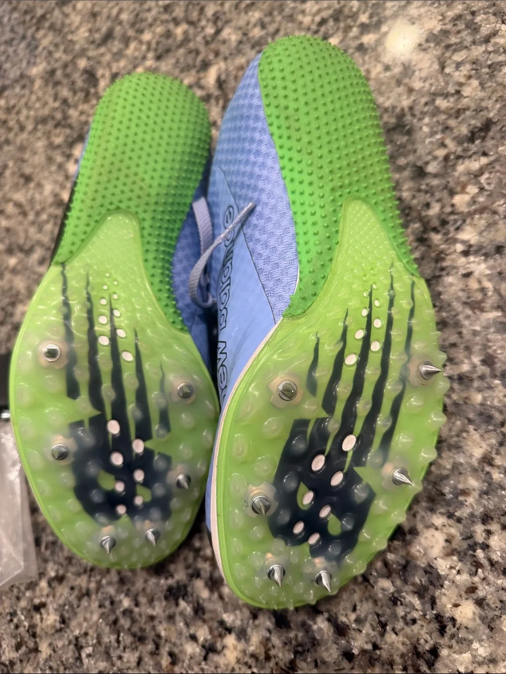 New Balance running spikes with Bright Green Logo